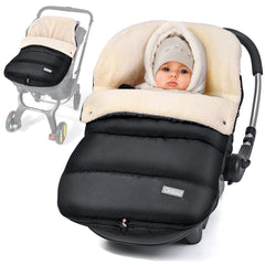 Orzbow winter baby car seat cover front view shows warmth and rain protection for cold rides