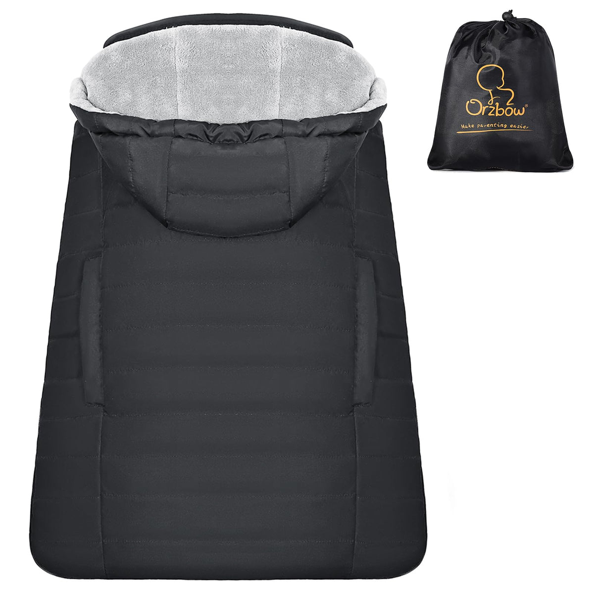 Orzbow Winter Carrier Cover with detachable hood for weather-protected strolls