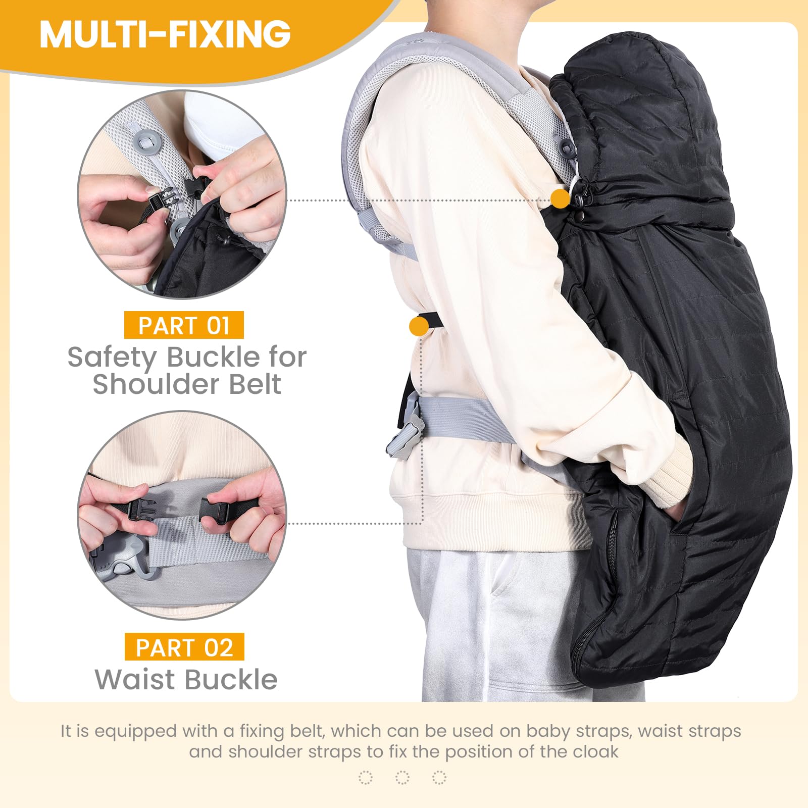 Orzbow universal-fit carrier cover adapts to most baby carriers easily