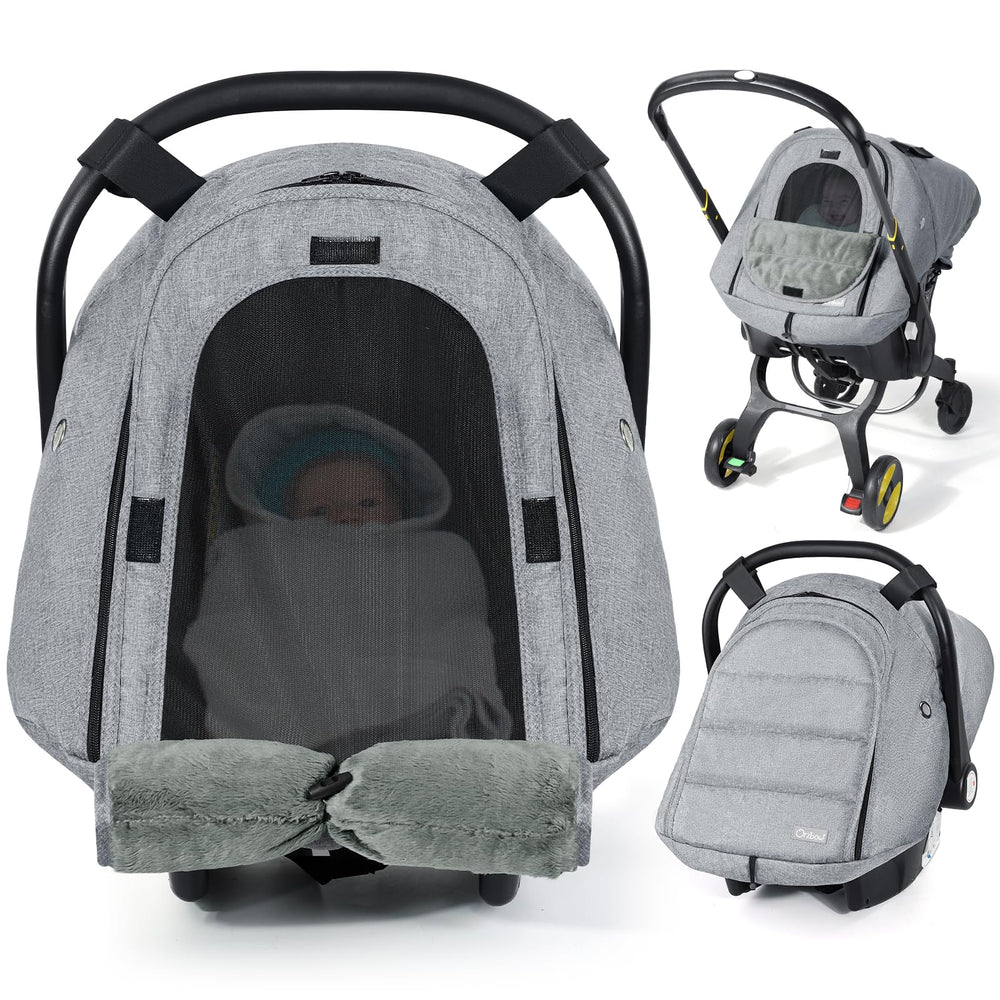 Orzbow winter car-seat-cover fabric detail shows plush lining for warmth and protection.