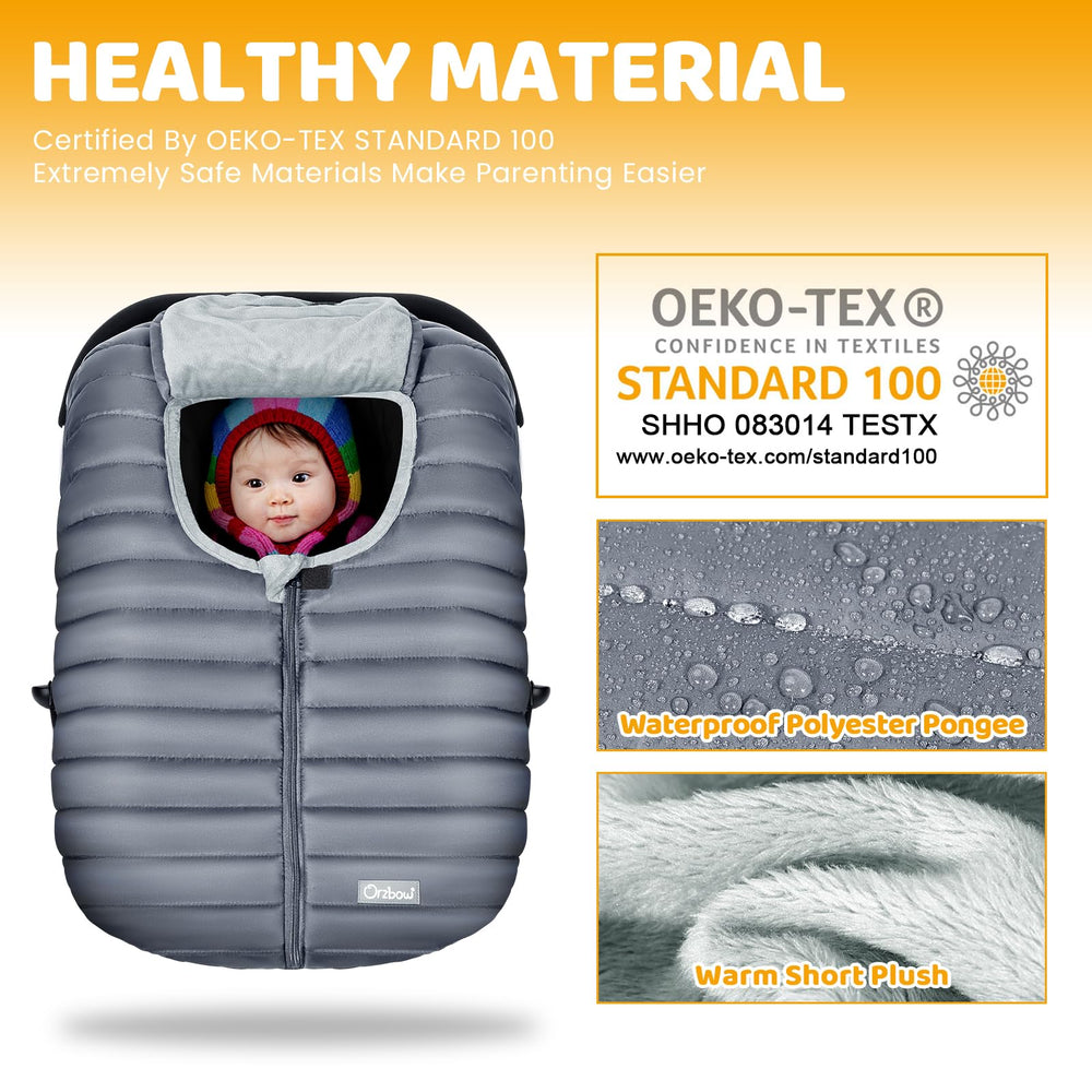 Orzbow Winter Car Seat Cover folded compact shows portable travel-ready design