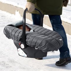 Orzbow winter car seat cover front-zip enables quick baby in and out.