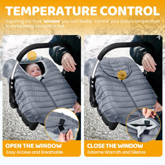 Orzbow Winter Car Seat Cover plush lining closeup highlights cozy warmth for babies