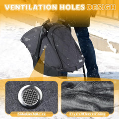 Orzbow Winter Carseat Cover highlights dual-vent airflow for baby comfort.