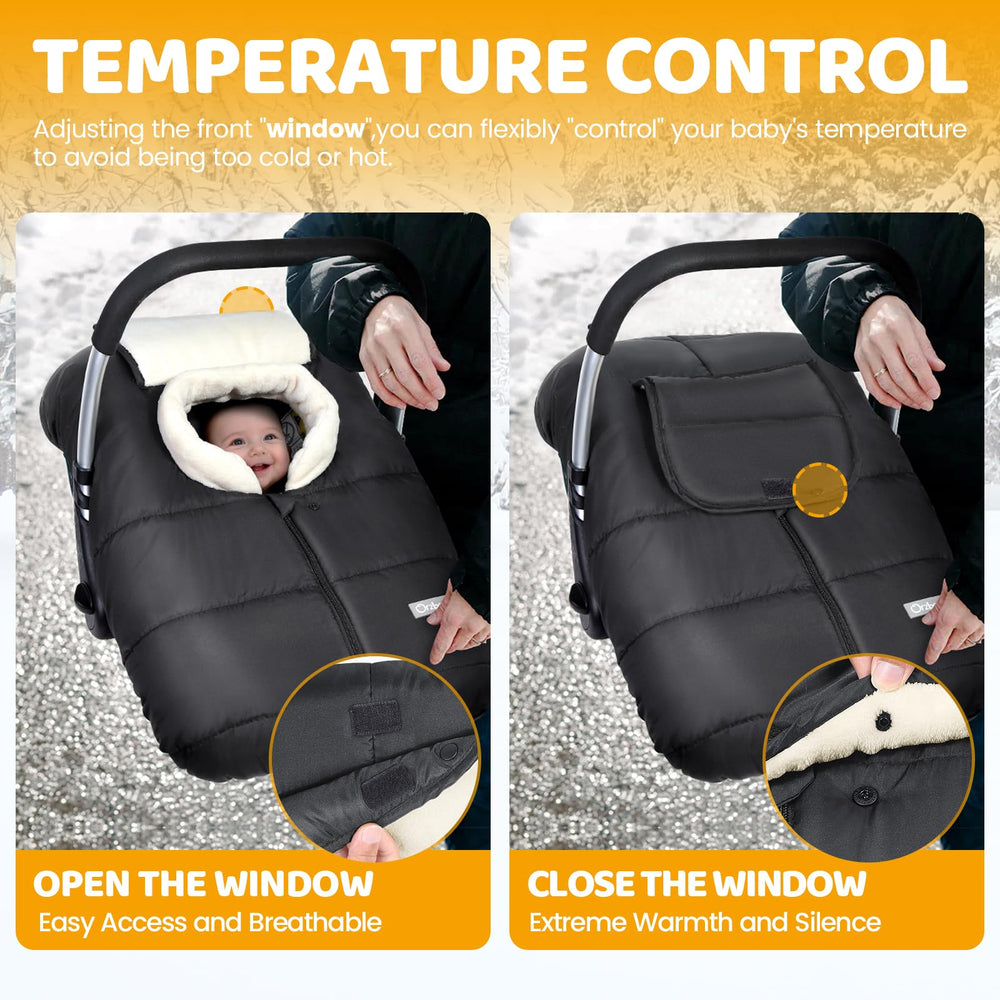 Orzbow Waterproof windproof snowproof Pongee fabric keeps baby dry in wet conditions.