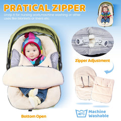 Orzbow Winter Carseat Cover adjustable collar shows warmth control for baby comfort