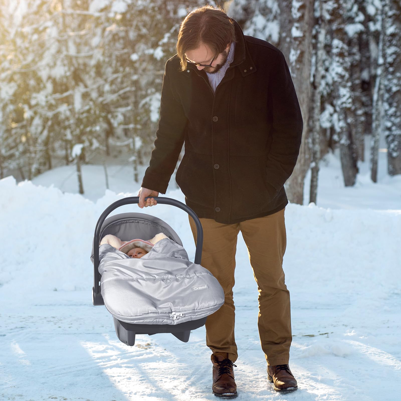 Orzbow Winter Carseat Cover machine-washable design keeps cleaning simple