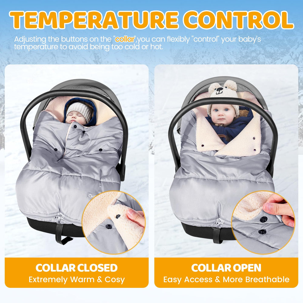 Orzbow Winter Carseat Cover waterproof exterior protects against spills on the go