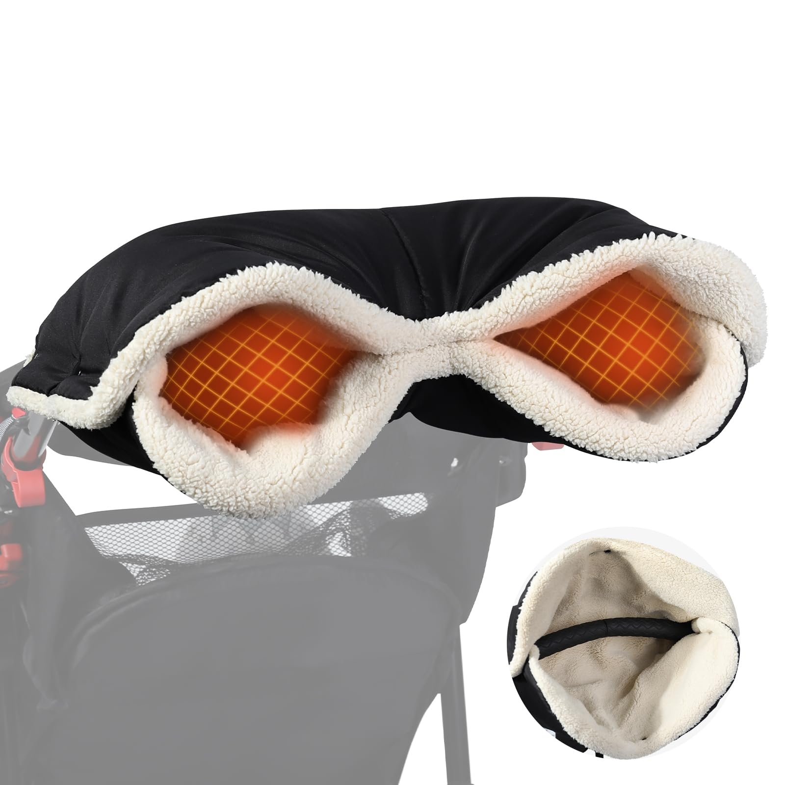 Orzbow winter stroller gloves front view for hands in cold weather warmth