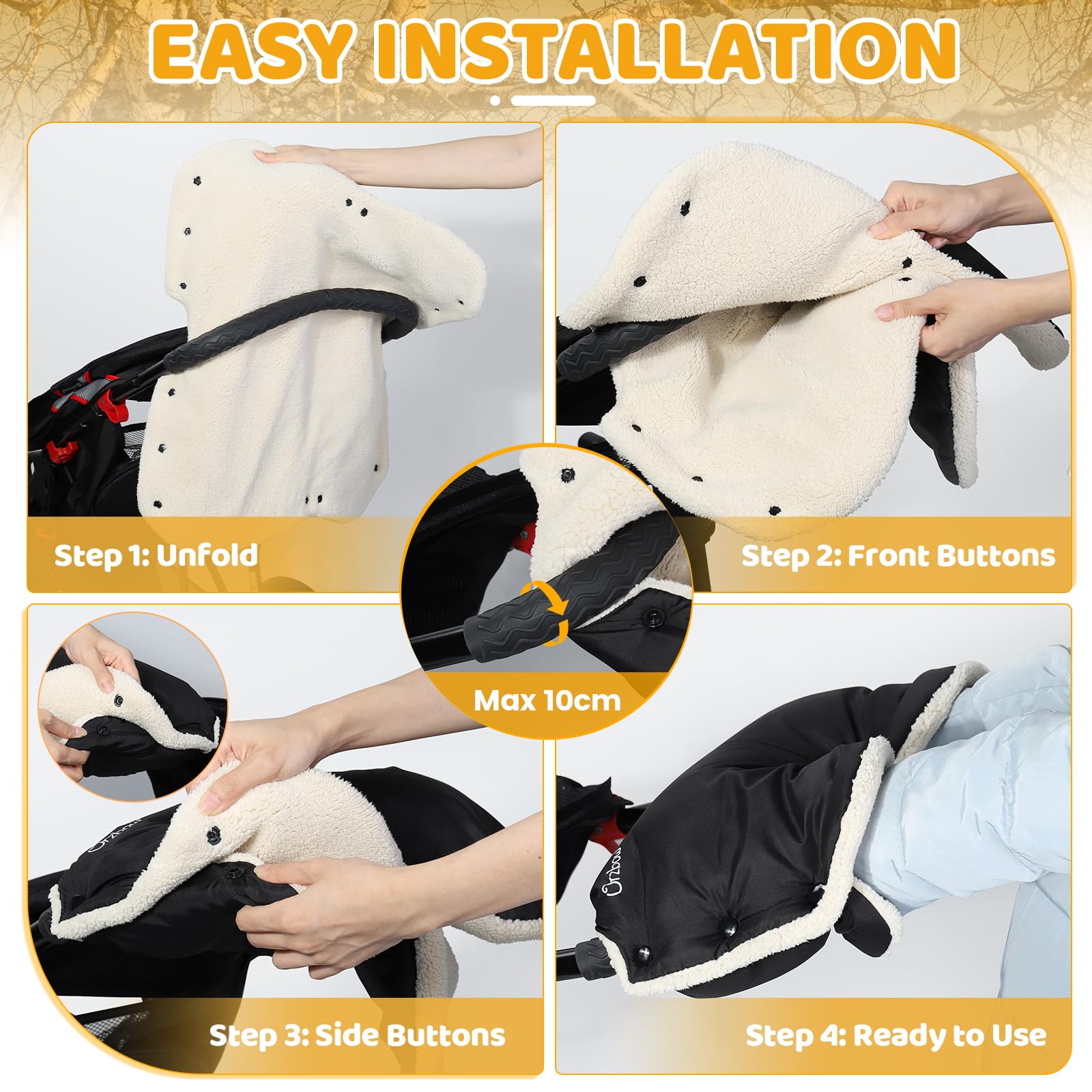 Orzbow gloves machine washable for easy cleaning after outings