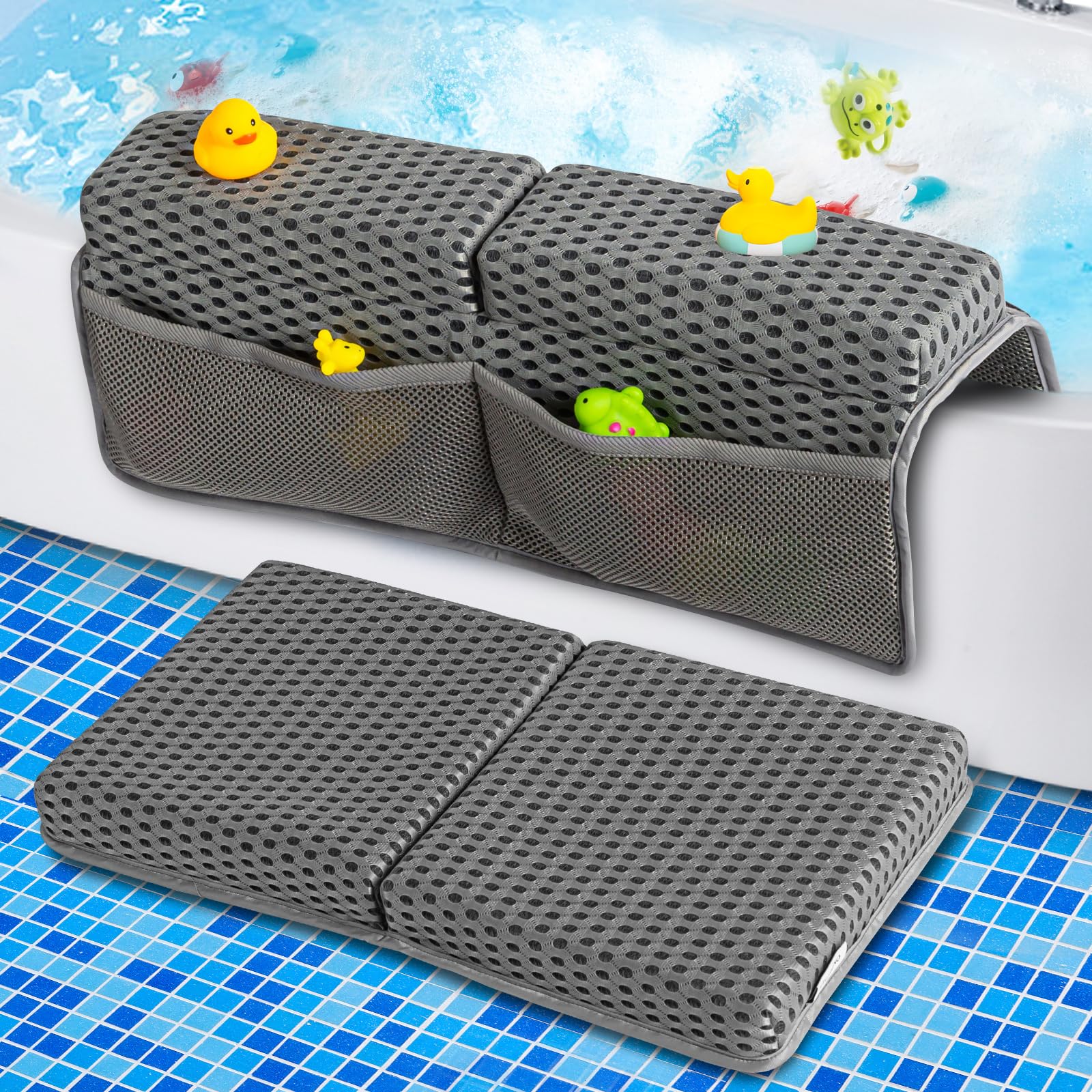 OS OMYSTYLE baby bath kneeler grey cushion for comfy bath time.