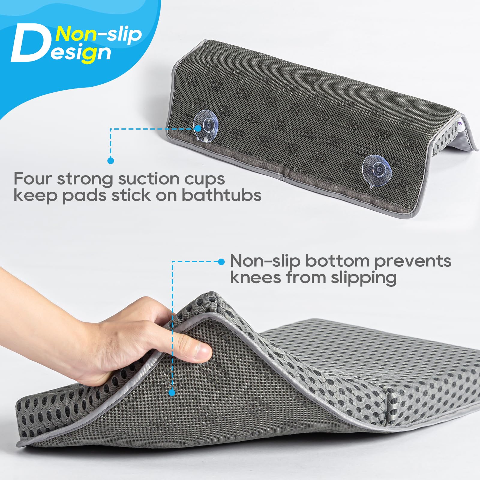 OS OMYSTYLE kneeler with hanging loop for easy drying and storage.
