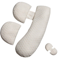 Oskeray pregnancy pillow full view shows full-body support for comfortable sleep.