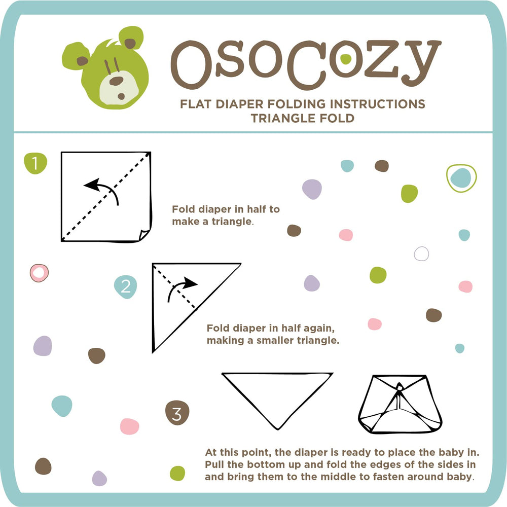 OsoCozy Birdseye flat diaper in use during diaper changes.