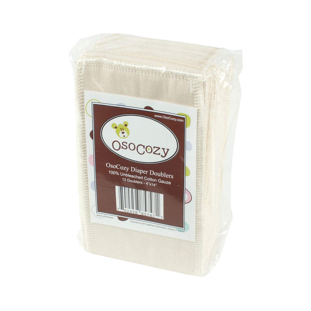 OsoCozy gauze diaper doublers night-use close-up showing overnight absorbency.