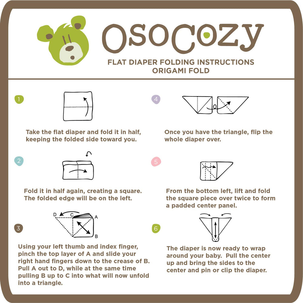 OsoCozy flat diaper used as burp cloth or changing pad in everyday baby care