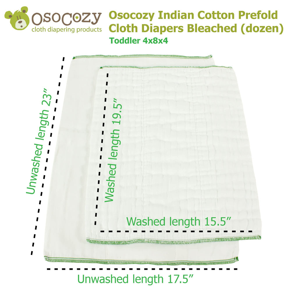 OsoCozy 4x8x4 size label helps choose the right fit for growing babies (30-45 lbs).