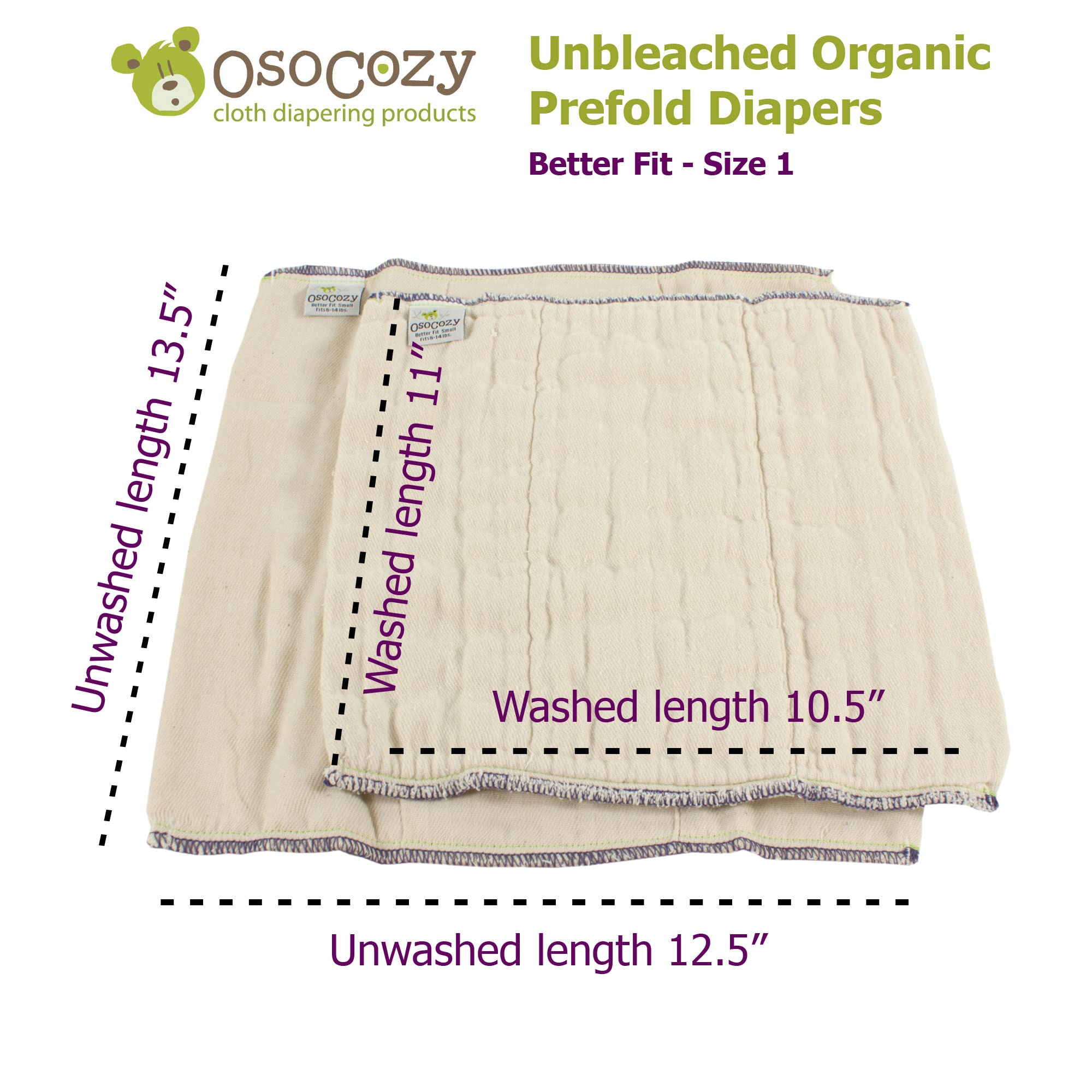 OsoCozy two-tone surge colors identify sizes at a glance.