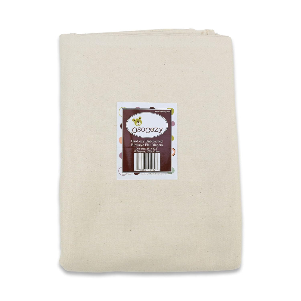 OsoCozy unbleached birdseye flat diaper eco-friendly option reduces disposable waste.