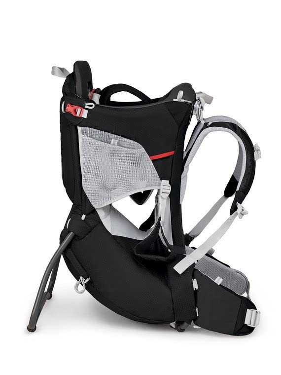 Osprey Poco back panel Starry Black emphasizes breathable support for long treks.