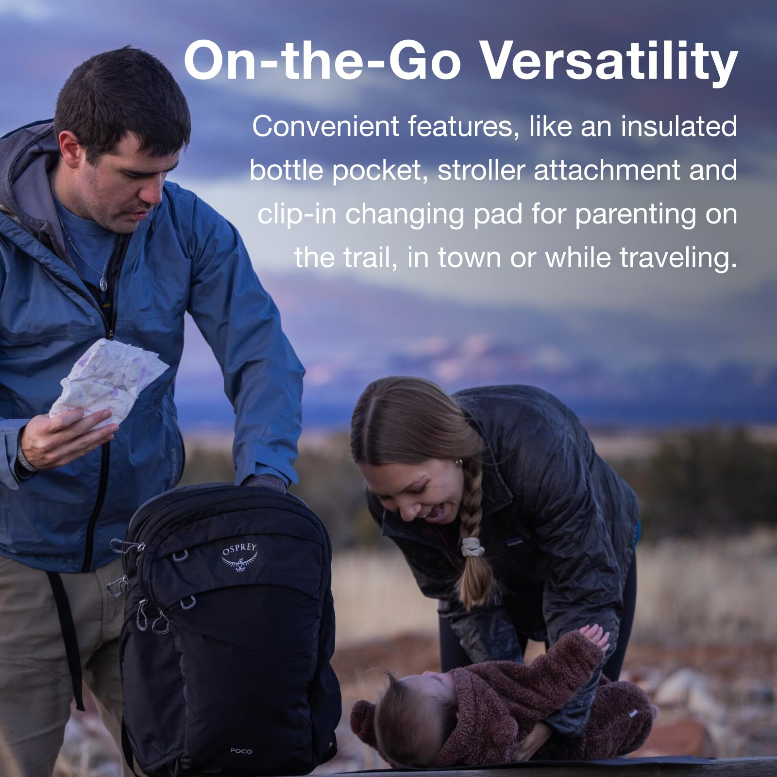 Osprey Poco Changing Backpack AirScape backpanel provides breathable support