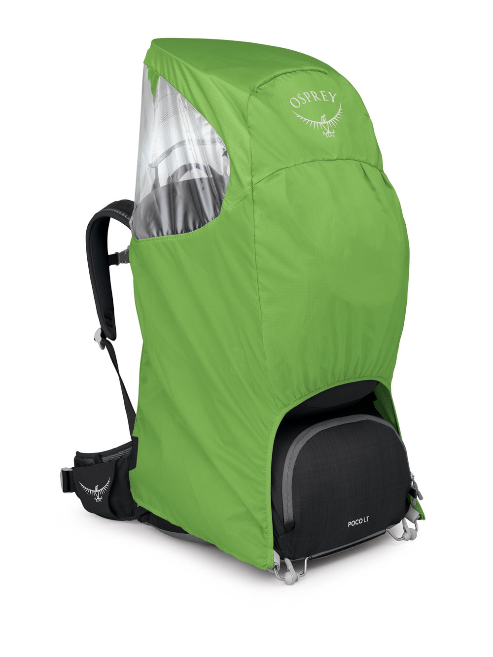 Osprey Poco LT compact dimensions and fold-flat design fit in car trunks.