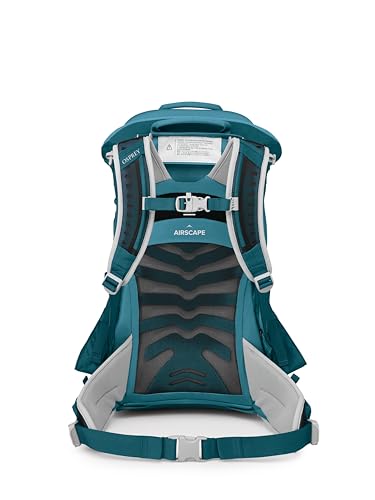 Osprey Poco LT in-use-hiking shows toddler ride secure and comfortable.