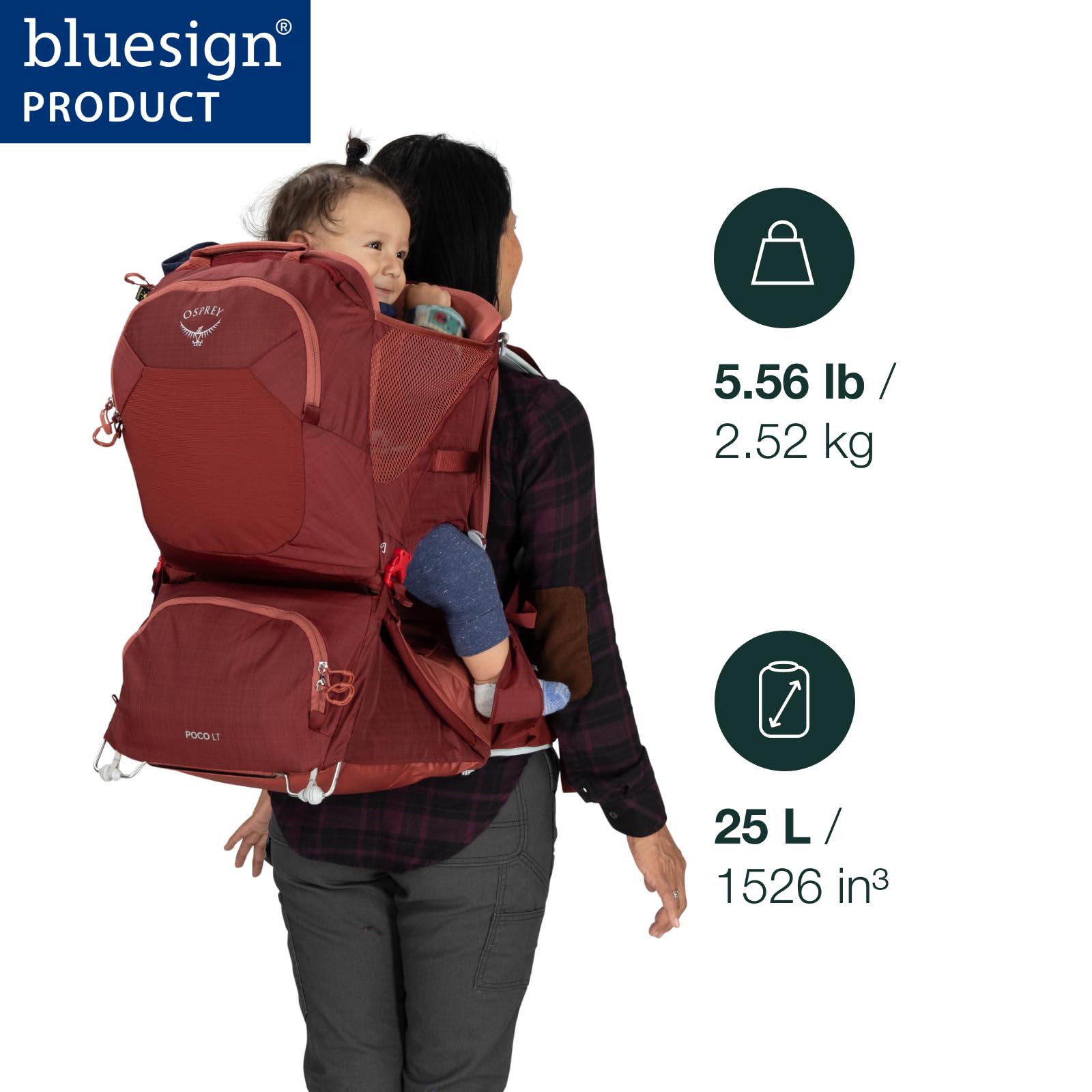 Osprey Poco LT lightweight hiking carrier ready for day trips