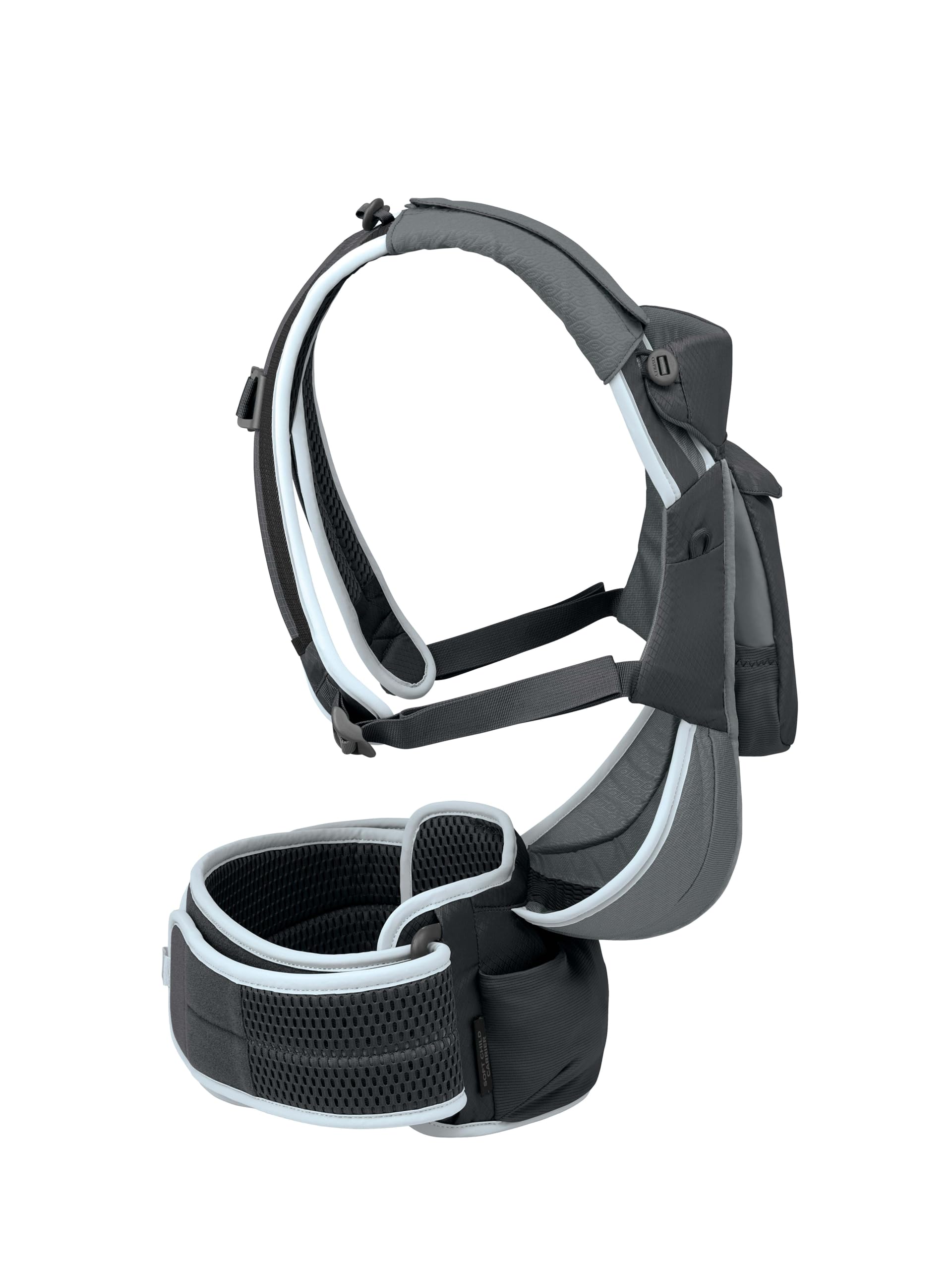 Osprey Poco Soft hipbelt supports a close to body carry with extra wide padding