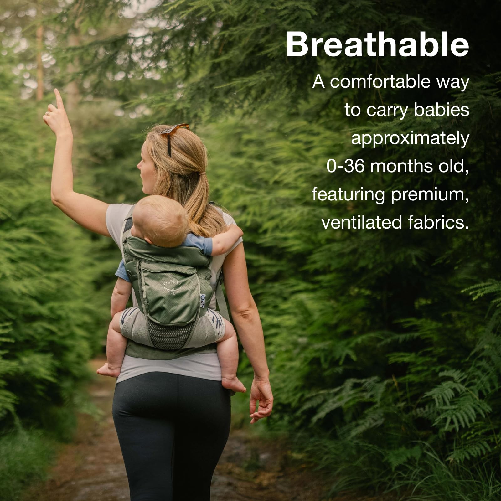 Osprey Poco Soft padded hipbelt provides comfortable support during wear
