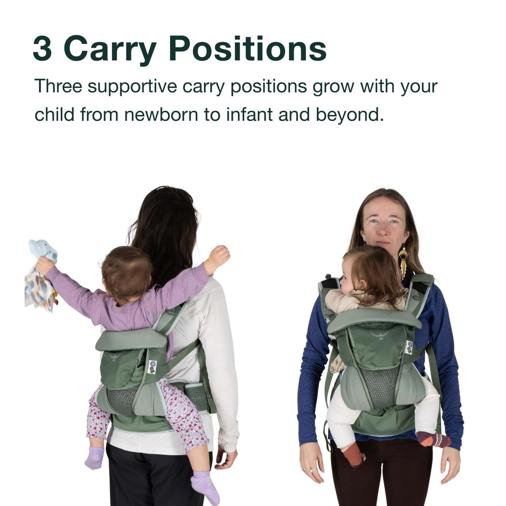Osprey Poco Soft ventilated shoulder straps keep you cool and supported
