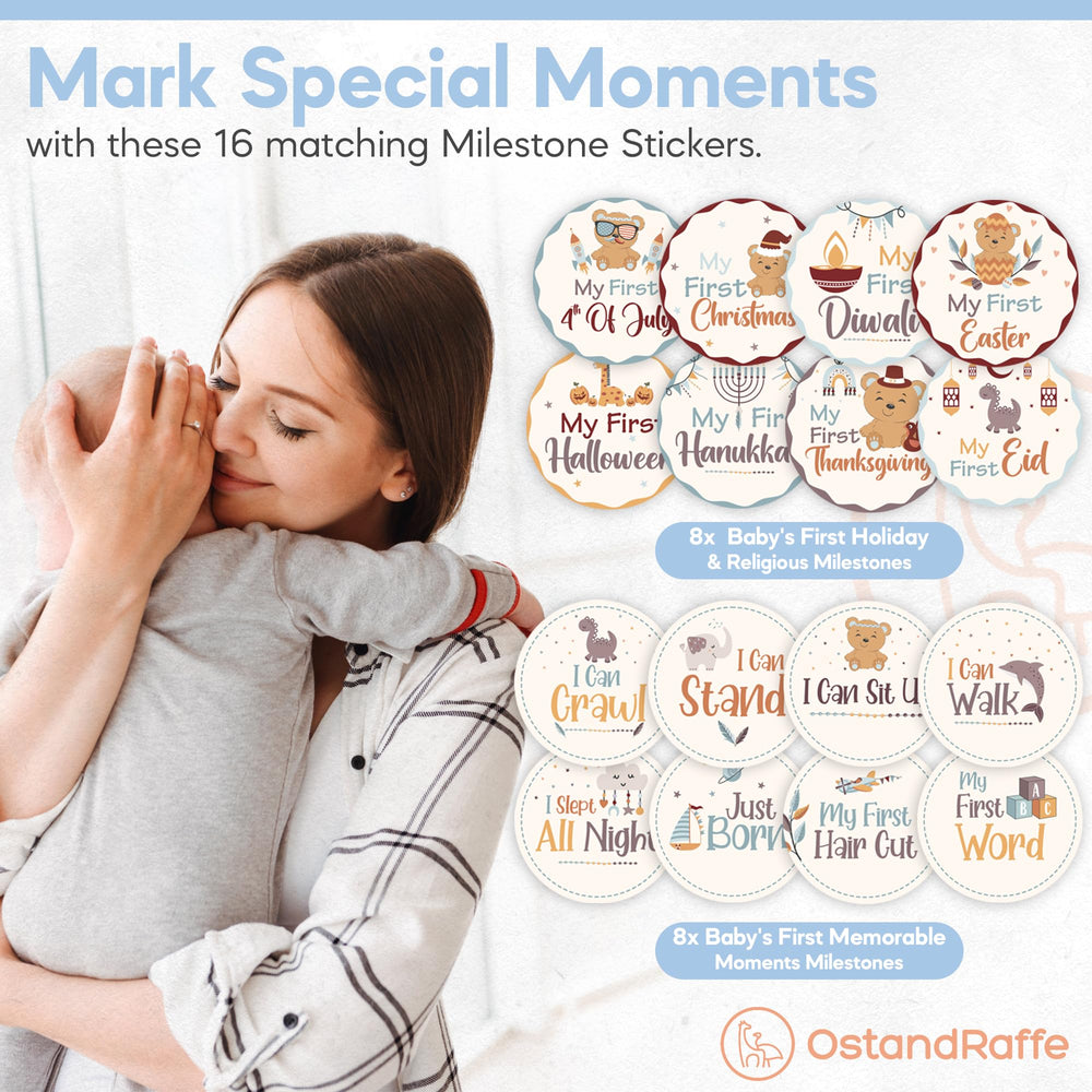 OSTANDRAFFE 16 milestone stickers with the blanket for milestones