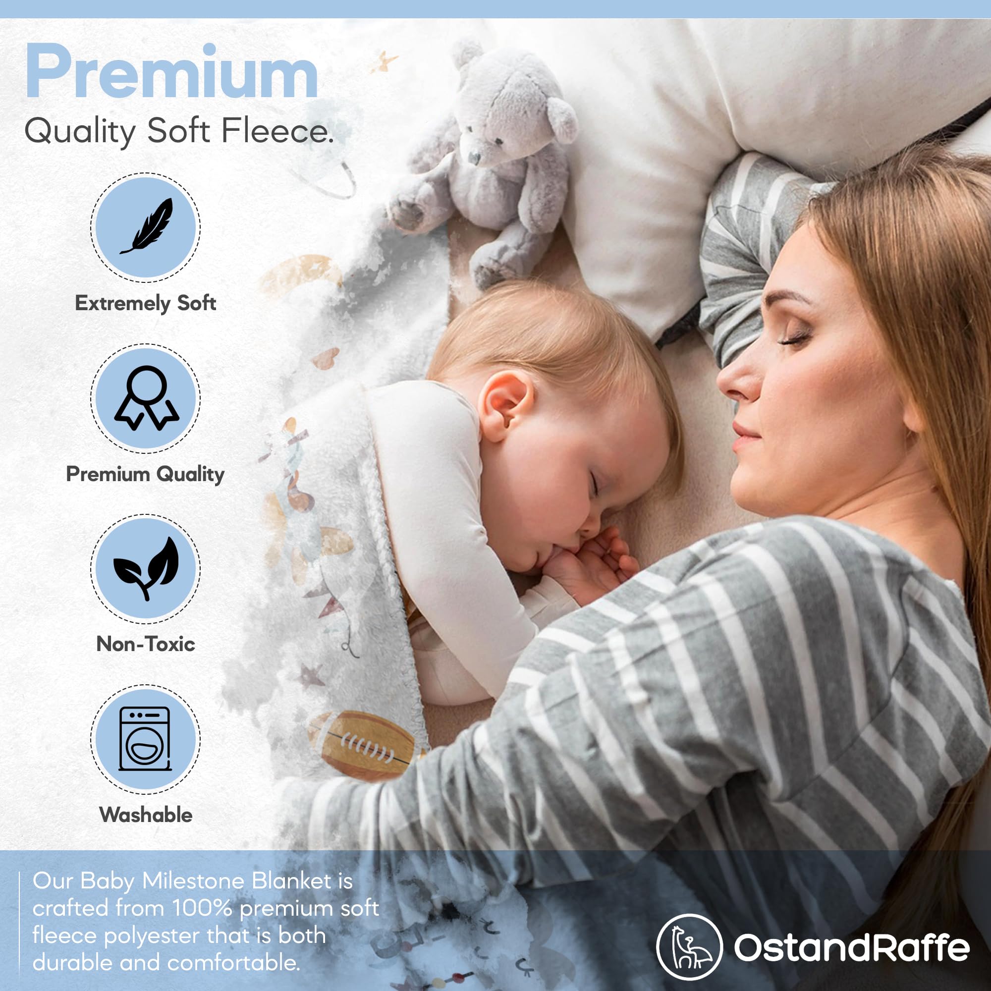 OSTANDRAFFE premium milestone blanket as a baby shower gift option
