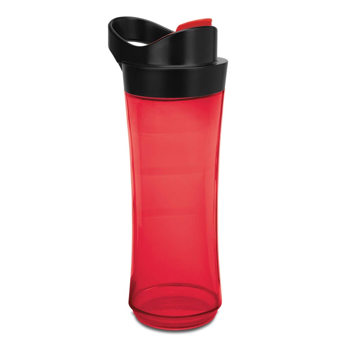 Oster MyBlend Red Sport Bottle front view enables on-the-go smoothies.