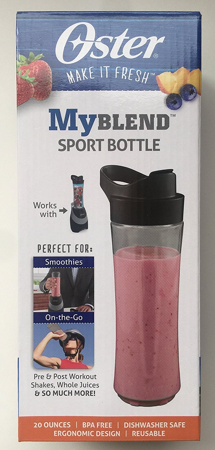 Oster MyBlend sport bottle gray 20oz pour spout for easy on-the-go blending.