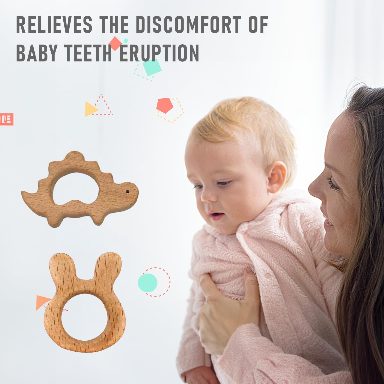 OSTTRPO wooden teether dinosaur sparks imaginative play while easing teething