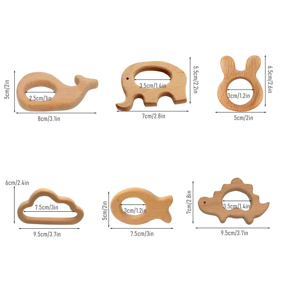 OSTTRPO wooden teether rabbit-head promotes teething relief and fine motor skills