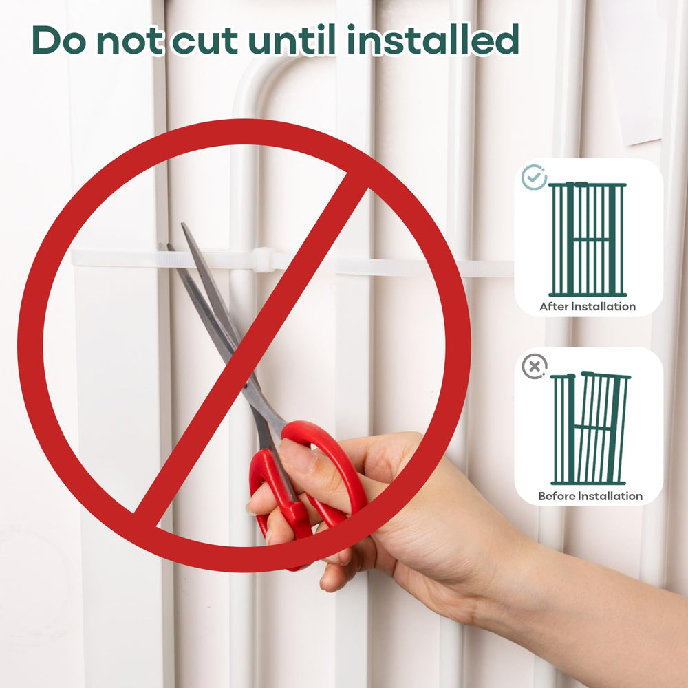 Ostutry cat door in gate enables easy pet access.