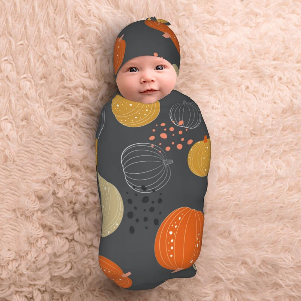 OSVBS pumpkin hat worn on baby showing snug fit and warmth
