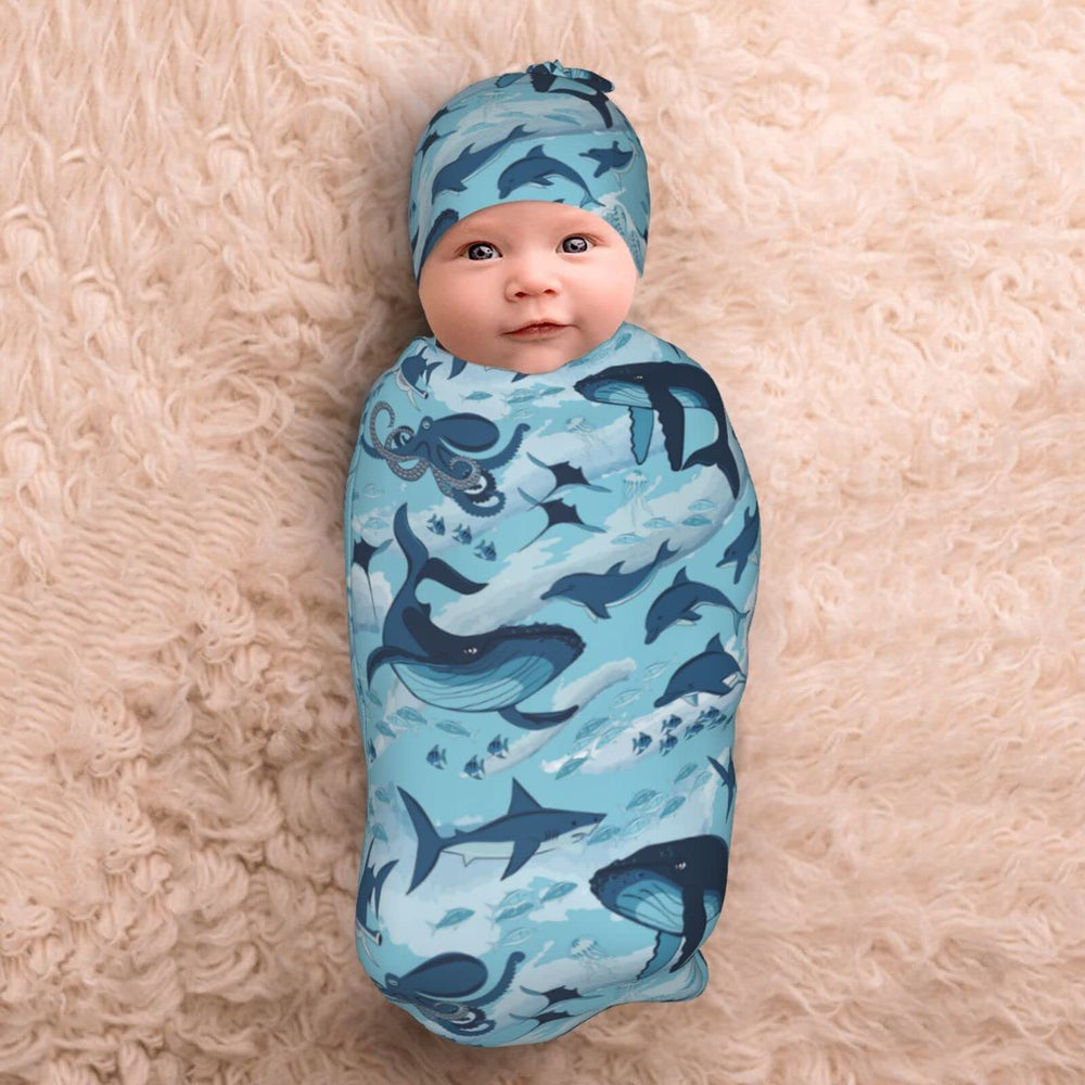 Osvbs beanie hat complements swaddle for marine-themed warmth