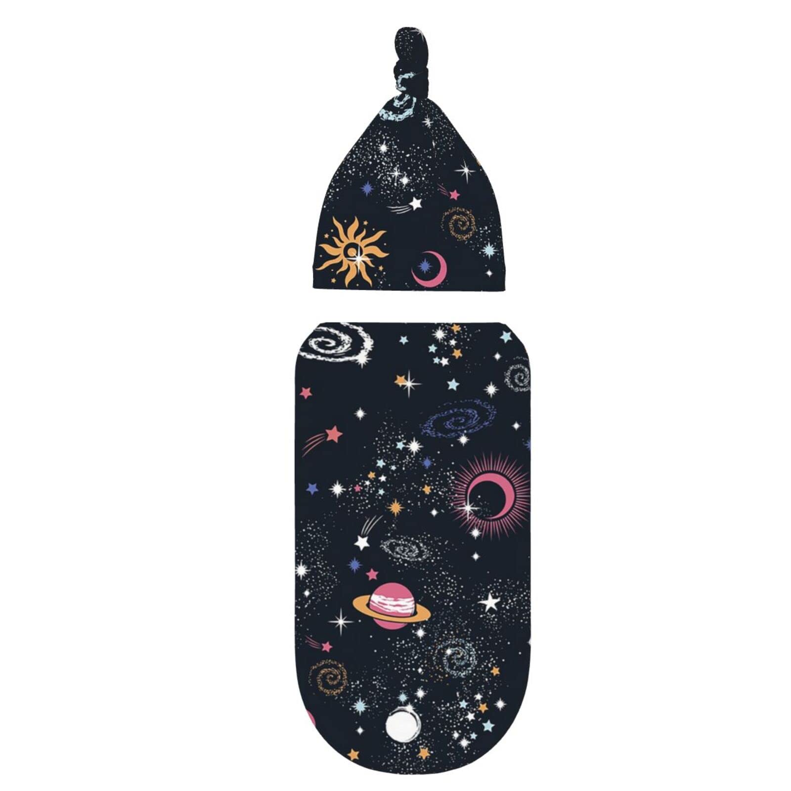 Osvbs swaddle in galaxy colors for photo-ready outfits.