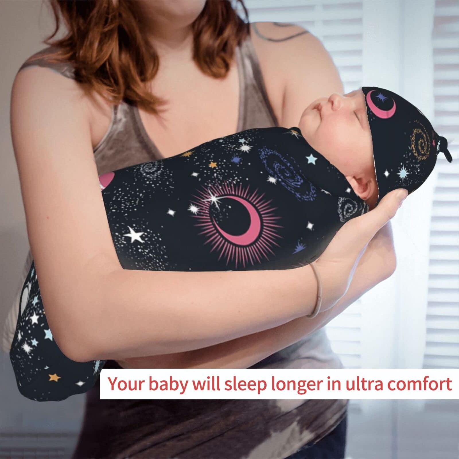 Osvbs Space Galaxy swaddle measures 11.4x20.8 inches for 0-6 months.