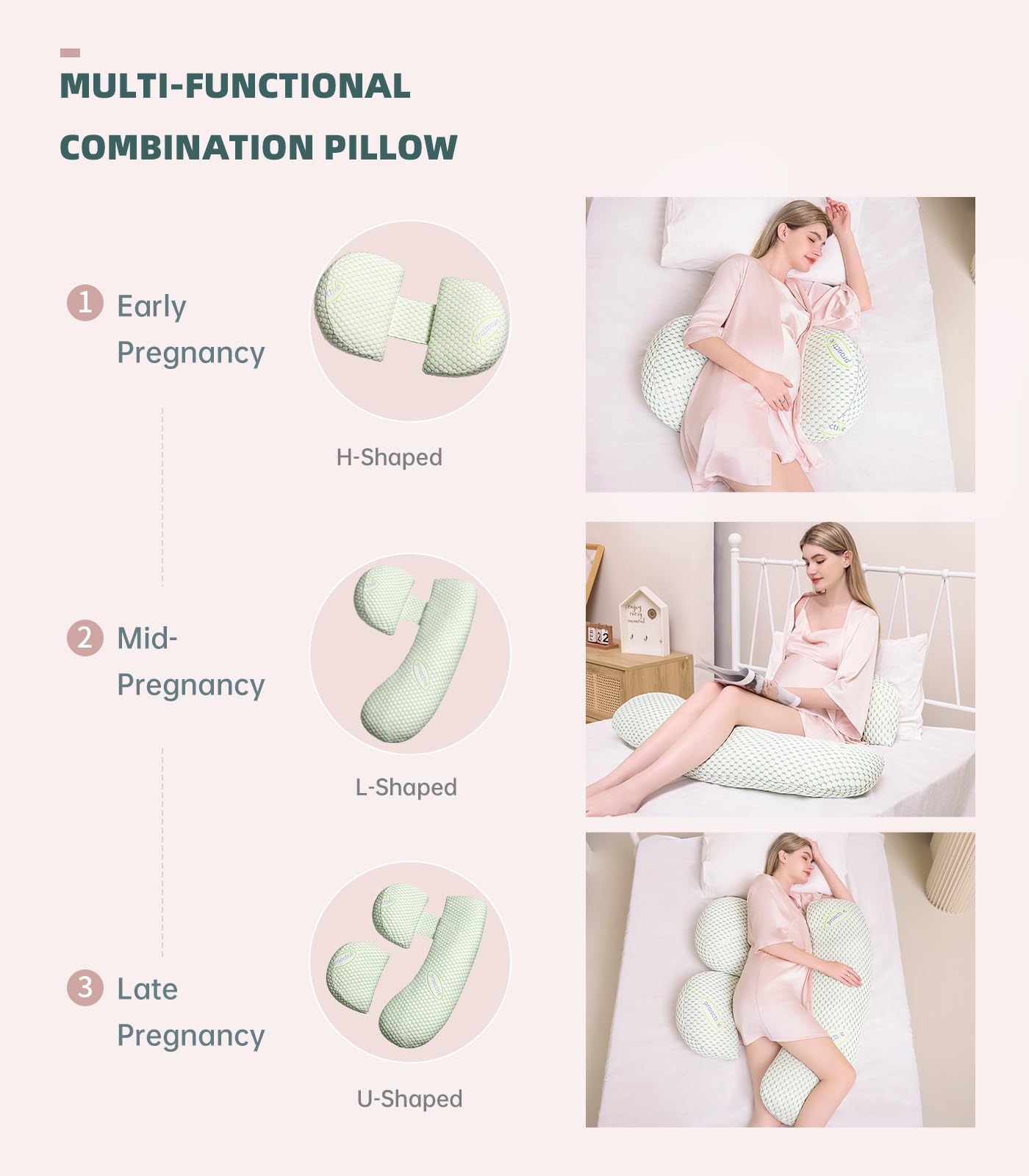 Oternal pregnancy pillow belly-support helps cradle the belly for reduced strain