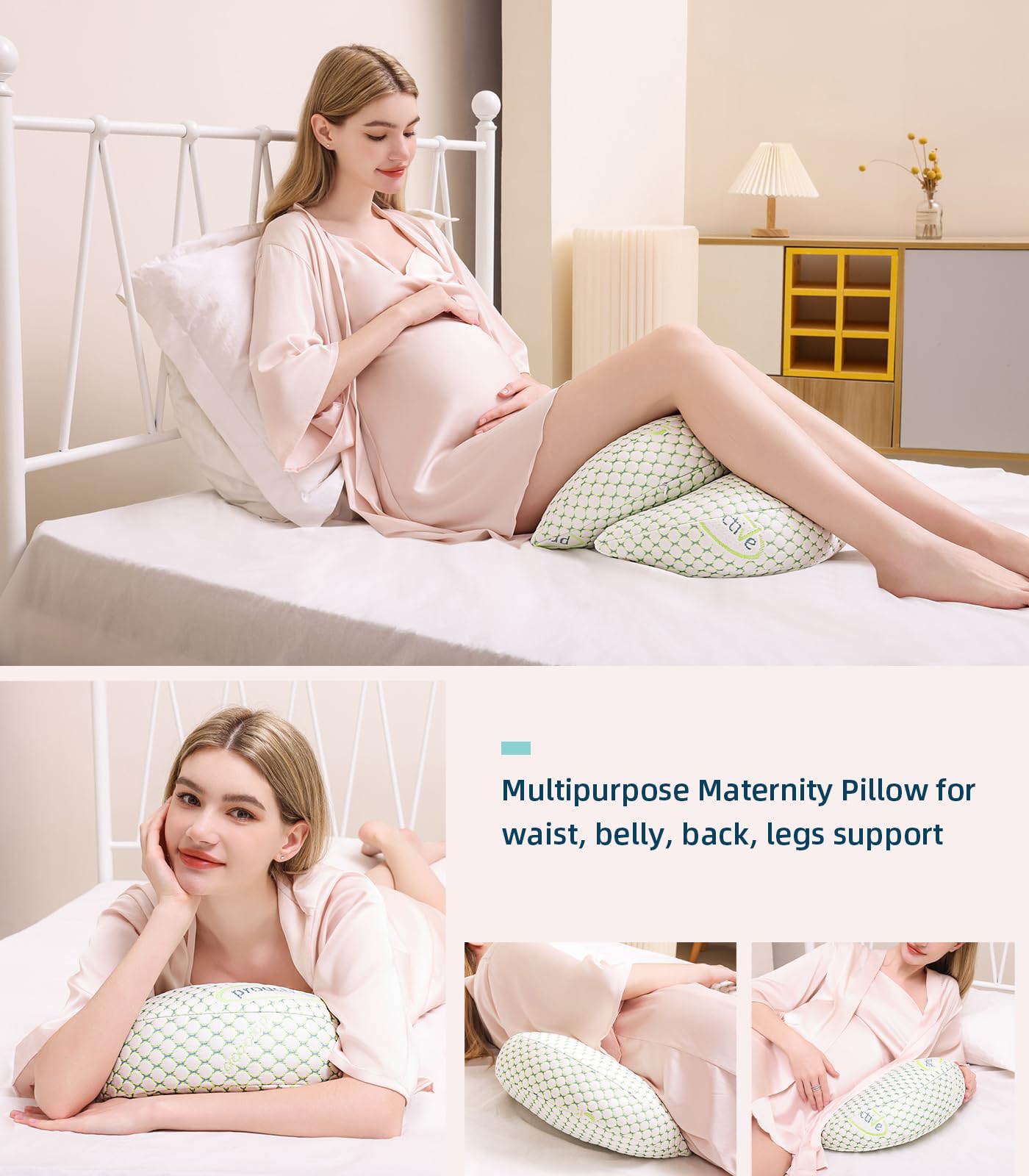 Oternal pregnancy pillow detachable cover is machine washable for fresh use.