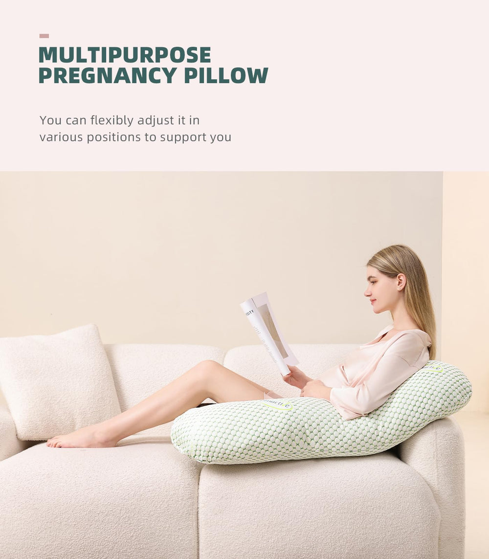 Oternal pregnancy pillow detachable-cover closeup enables easy machine-wash cleaning