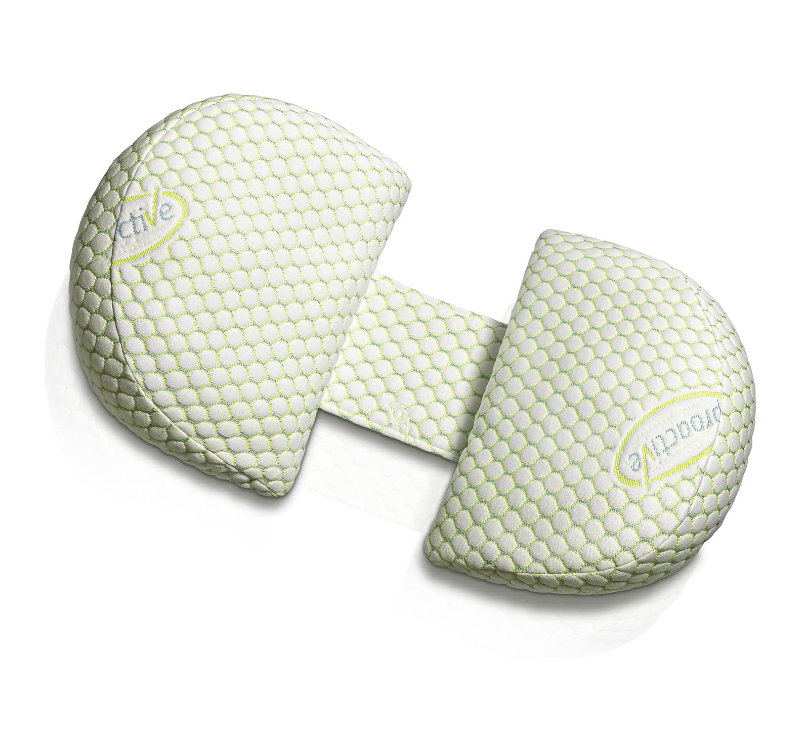 Oternal pregnancy pillow side-sleeping view demonstrates side sleeping support for comfort.