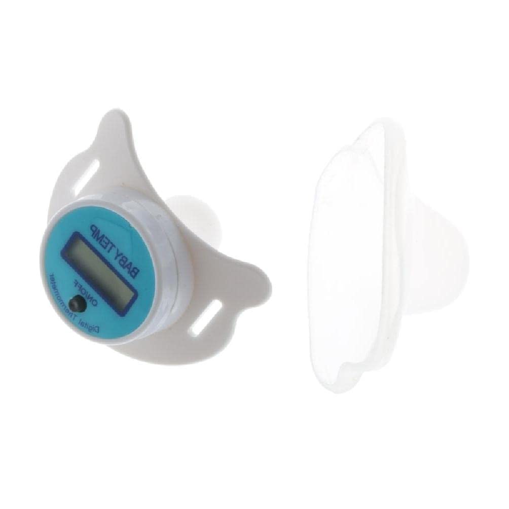 OTGO nipple-shaped thermometer pacifier pink LCD display for quick baby temperature readings.
