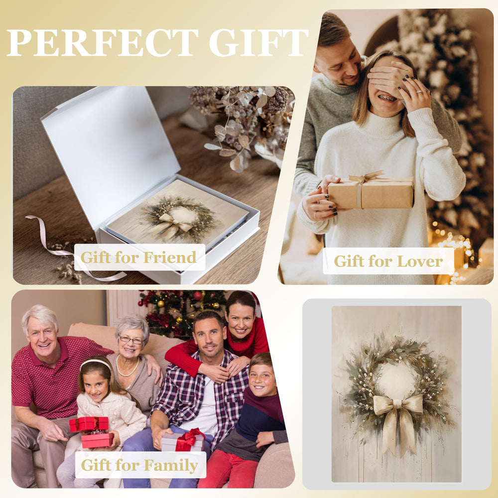 OTKBD Preppy Christmas Photo Album portable-size design fits bags and purses.