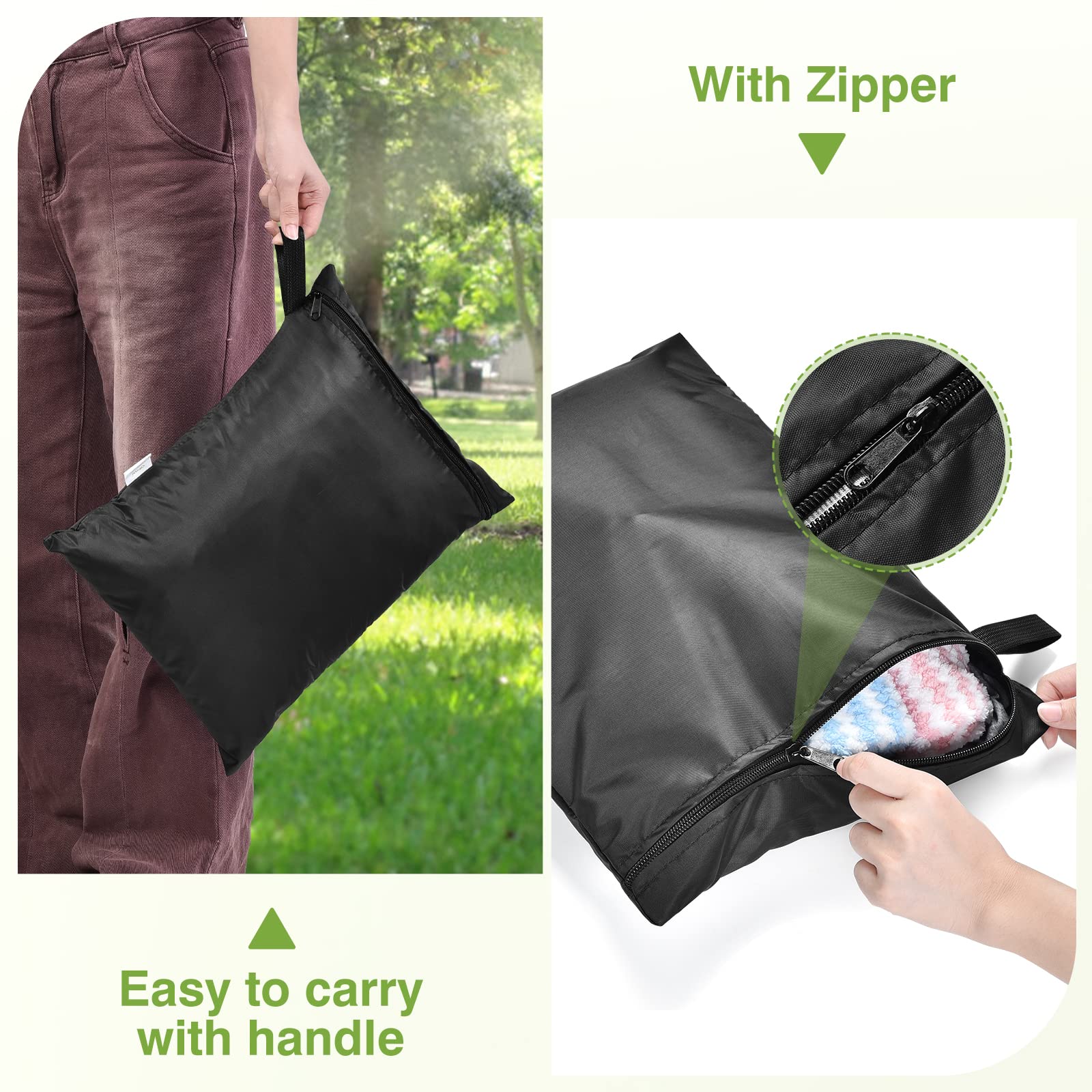 OTraki wet bag hanging on a hook during travel use.