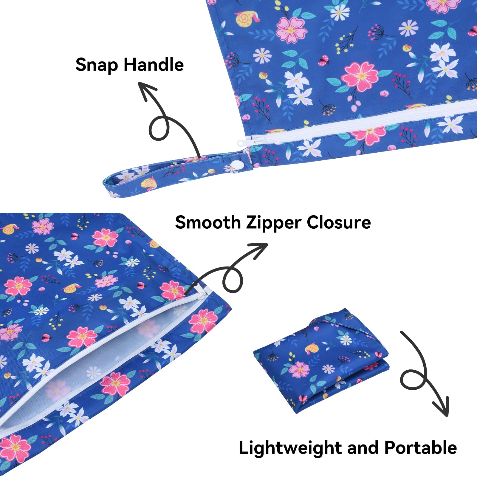 OTraki wet bag two sizes showcases 12.6 by 15.7 inch capacity for travel.